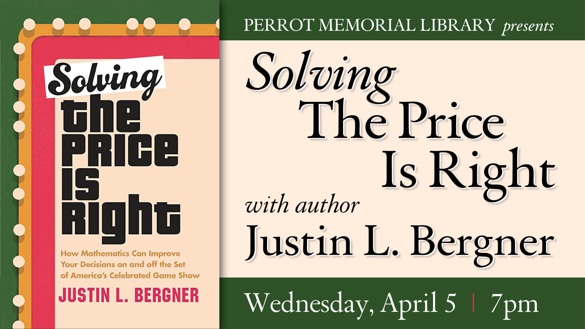 Solving The Price Is Right: A Book Signing and Discussion - Perrot ...